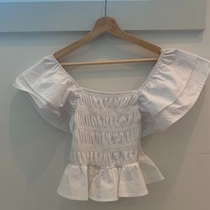 NEW W TAGS Zara Ruffle Sleeve Top